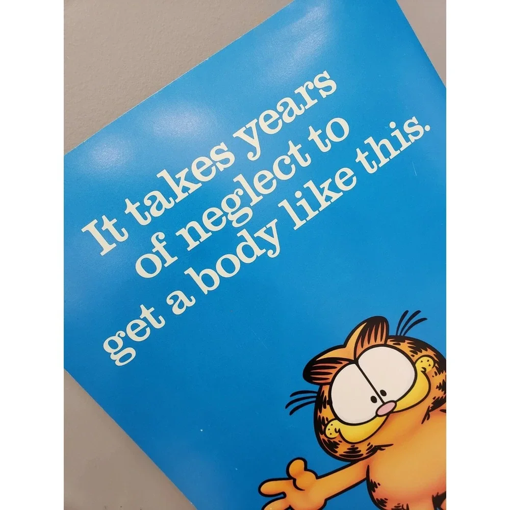 Vintage 1978 GARFIELD CAT Poster Argus Jim Davis dadbod gym kitchen mancave gift